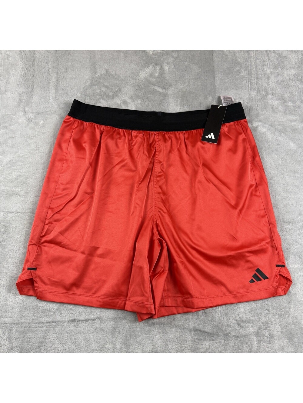 Adidas Power Men L Orange 5” Training Shorts Silky Shiny NWT Athletic Workout